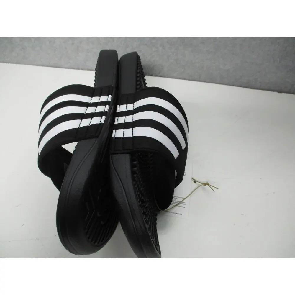 Adidas Adissage Sandals Slides Black/White Mens Sz 10 Womens Sz 11
